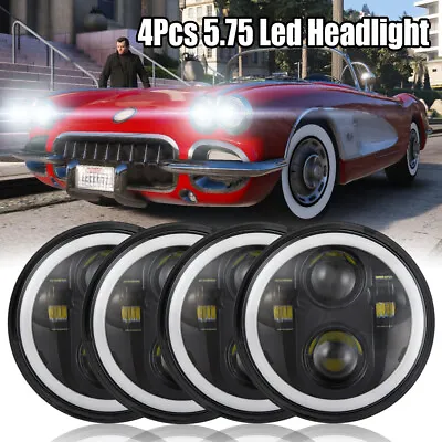 4x 5.75  5-3/4 LED Headlights Hi-Lo Angel Eyes For BMW 325i 528i 535i 735i E30 • $139.99
