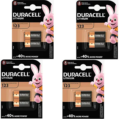 8 X DURACELL LITHIUM 123 CR123A DL123 Photo Batteries • £27.95