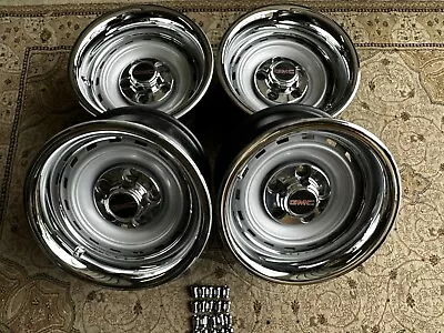 1967-72-87chevy Gmc Truck C10 5 Lug 15x8 Gm Original Truck Rallysnew Rings Caps • $1250