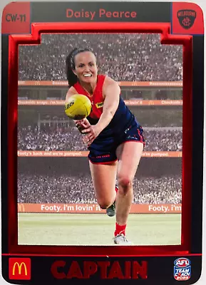 *new* 2023 Afl Teamcoach Daisy Pearce Melbourne Red Captain Card #cw11 Mcdonalds • $1