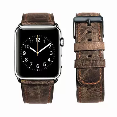 $15.45 • Buy Retro Genuine Leather Band Strap For Apple Watch Ultra 8 7 6 5 4 3 SE 44/45/49mm