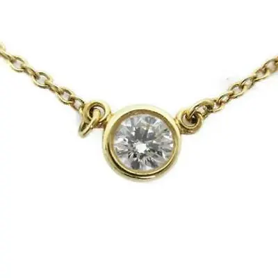 TIFFANY&CO.Elsa Peretti Diamond By The Yard Necklace 750 K18 0.03ct Gold Used • $569