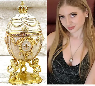 Imperial Faberge Egg Replica Faberge Egg Graduation Jewelry Box SET Fabergé Egg • $249