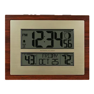 Silver Atomic Wall/Table Clock With Moon Phase & Calendar • $31.34