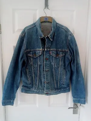 Levi's Denim Jacket Small Vintage Made USA Blue Distressed Look • £19.99