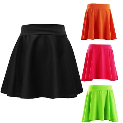 £6.85 • Buy Girls Skater Skirt Kids Neon Bright Mini Fashion Skirts 7 8 9 10 11 12 13 Years