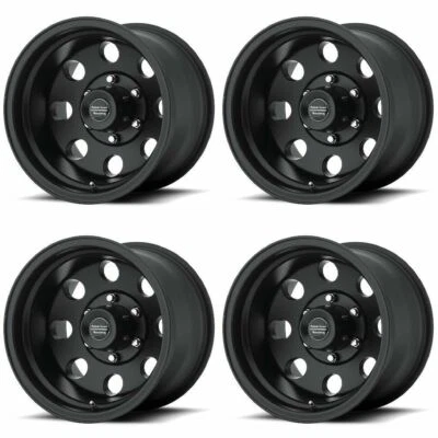 $596 • Buy Set 4 15  American Racing AR172 Baja 15x7 Satin Black 5x4.5 Wheels -6mm Rims