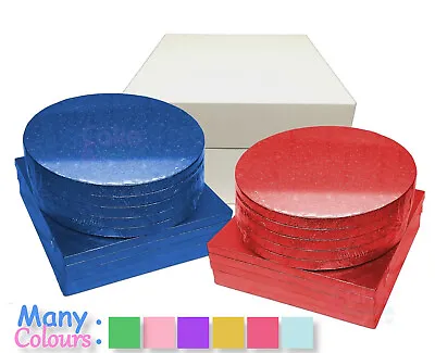 Cake BOXES And BOARDS BULK Various Colours Round Drum FANTASTIC QUALITY • £13.97