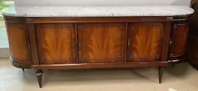 French Louis Xvi Marble-top Figured Flame Mahogany Sideboard Buffet Server • $3650