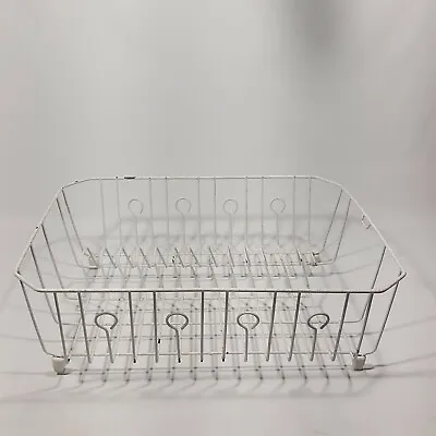 Vintage Rubbermaid White Coated Wire Dish Drainer Drying Rack 18 X 14 X 6 • $27.99