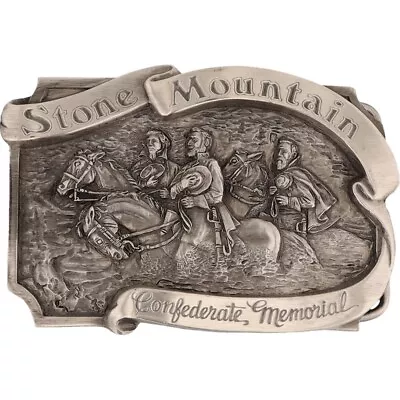 Nos Stone Mountain Confederate Monument Cs Csa Civil War States Vtg Belt Buckle • $185