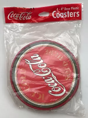 Lot Of 4 Vintage Coca Cola Plastic Coasters - New • $9.99