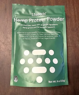 13 Seeds Tasmanian Hemp Protein Powder. Non GM No Chemicals Vegan. 7 Servings • $19.86