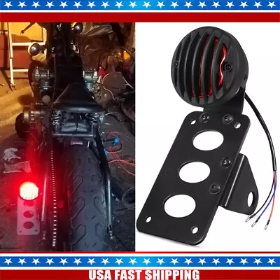 Side Mount License Plate Bracket Motorcycle Tail Light Holder For Harley Bobber • $26.99