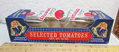 Vintage 1950s Selected Tomatoes Cardboard Box Celephane Top NEW Old Stock • $9.99