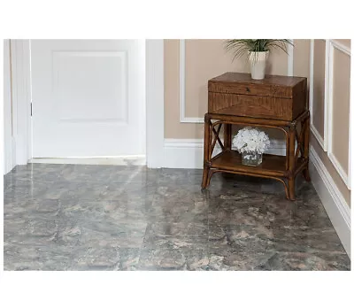 Dark Slate Marble Vinyl Floor Tile Peel And Stick Home Flooring 20 Pack 12x12 • $25.80