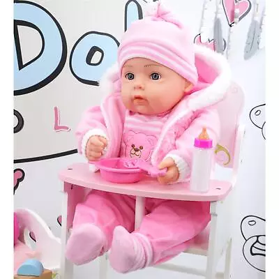 Soft-Bodied Baby Doll 20” BiBi Doll Pinky Toy With Sounds Dummy Baby Pink Coat • £20.89