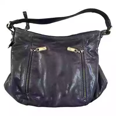 Cole Haan Essex Parker Hobo Bag Navy Patent Leather Shoulder B35613 • $95