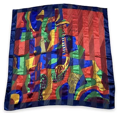 Pablo Picasso Abstract Nudes Red Blue Striped 38” Square Womens Scarf Shawl Wrap • $14