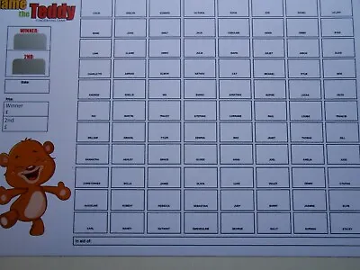 Name The Teddy 88 Space Scratch Cards- 2 Winners -5 Cards - Raise £200 • £4.99