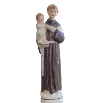 Statue Vintage St Anthony Figure Ceramic Jesus Antonio Saint Religious Church • $42.90