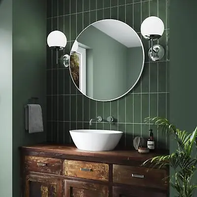 £99.99 • Buy 800mm Jett White Round Bathroom Mirror