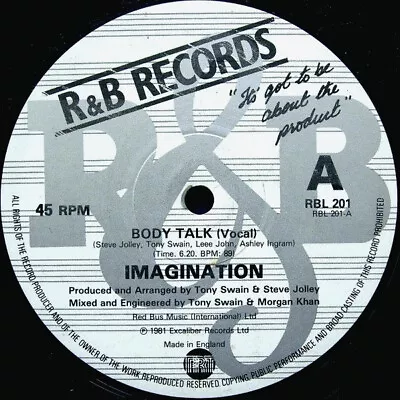 'Imagination - Body Talk' 12  Single Disco May 1981 VG/Generic • £2.99