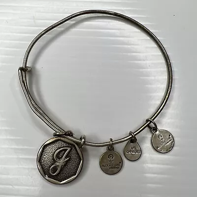 H6 Alex And Ani Charms Wire Bangle Boho Hippie J Initial Monogram Bracelet • $6