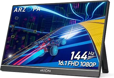 ARZOPA 16.1'' 144Hz Portable Gaming Monitor 100% SRGB 1080P FHD Kickstand HDR • $259.99