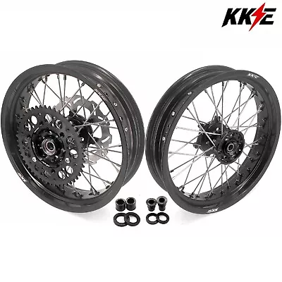 KKE 17  Supermoto Wheels For Suzuki DRZ400SM 2005 - 2022 Black Motard Rims Set • $739