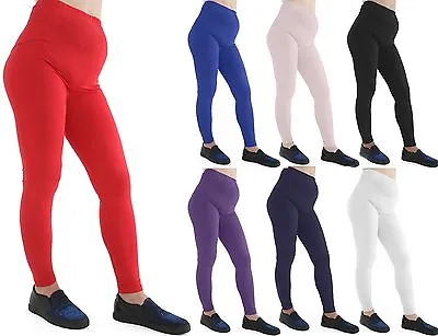 2XLadies Maternity Leggings Full Ankle Length Stretchy Over Bump Pregnancy Pants • £8.99