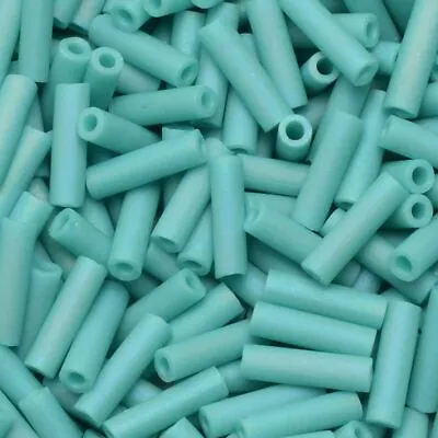 Miyuki Bugle Beads Size #2 6mm 17GM Matte Opq Turquoise Green AB • $4.29