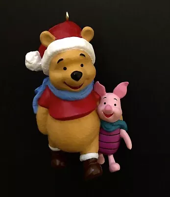 Hallmark Disney Santa Winnie The Pooh & Piglet Walking Christmas Ornament 1996 • £7.72
