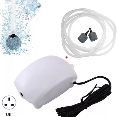£9.59 • Buy Fish Tank Air Pump Bubble Oxygen Disk Stone Aerator Aquarium Pond Aquatic Supply
