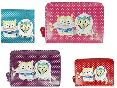 £6.95 • Buy Ladies Small Purse With Zip Round Closure Note Wallet Winter Owl Design