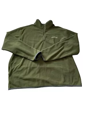 Eddie Bauer Mens Green Long Sleeve Pullover 1/4 Zip Sweater Size Xxl • $18