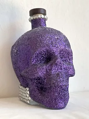 Crystal Head Vodka DIY Purple Glitter Skull Empty Glass Bottle Original Stopper • $20