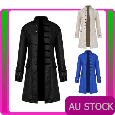 Unisex Vintage Steampunk Costume Tailcoat Jacket Gothic Victorian Frock Coat • $44.64