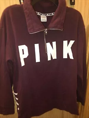 Victoria Secret Pink Half Zip Pullover Size Small—cute-gently Used • $16.27