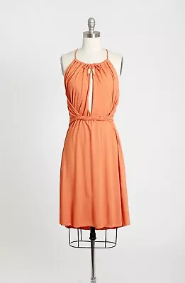 Michelle Jonas Boho Orange Backless Mini Dress M L • $99