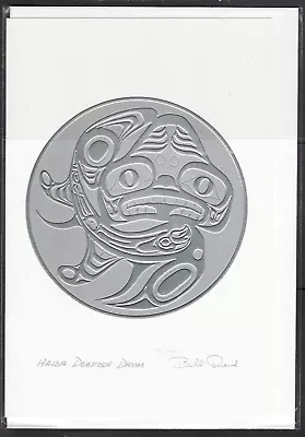 HAIDA DOGFISH DRUM - Silver Embossed Shark - By Bill Reid - 6  X 9  Art Card • $12.95