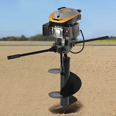 8HP Gas Powered Post Hole Digger 2 Man Earth Auger Ground Drill W/ 16  Bit + Rod • $522.50