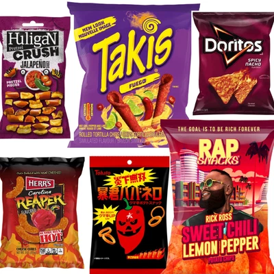 £19.99 • Buy American Spicy Hot Crisps Bundle Takis Fuego Rap Snacks Doritos Jalapeno Chili 
