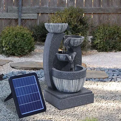 £69.95 • Buy Water Fountain Feature LED Lights Garden Statues Home Decoration Solar Electric