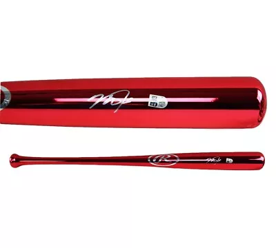 Mike Trout Signed Los Angeles Angels Rawlings Red Chrome MLB Bat • $1349