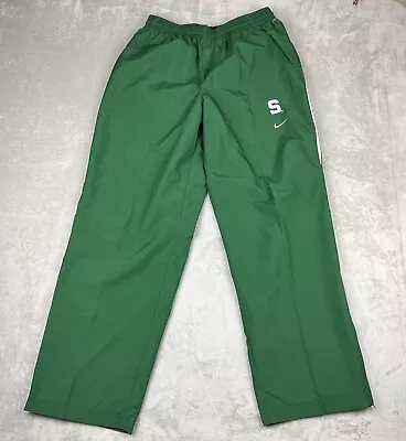 Vintage Y2K Nike Michigan State Spartans Pants Mens Large Green Basketball Baggy • $32.99