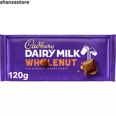 Cadbury Dairy Milk Whole Nut Bar 120 G | UK Free And Fast Dispatch • £3.99