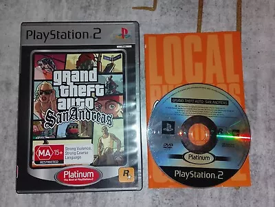 Grand Theft Auto: San Andreas GTA Playstation 2  With Manual NO Map Free Shippin • $14.50