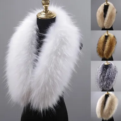 £8.39 • Buy Womens Men Faux Fur Scarf Neck Warmer Wrap Extra Large Collar Ladies Shawl Stole