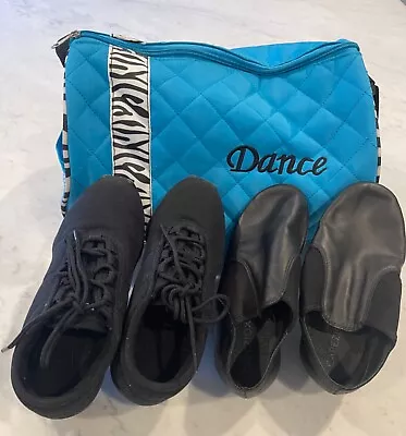 $50 • Buy Capezio Slip On Jazz Shoe EJ2 Size 8M /DS03 Canvas Dance Sneakers/Blue Dance Bag